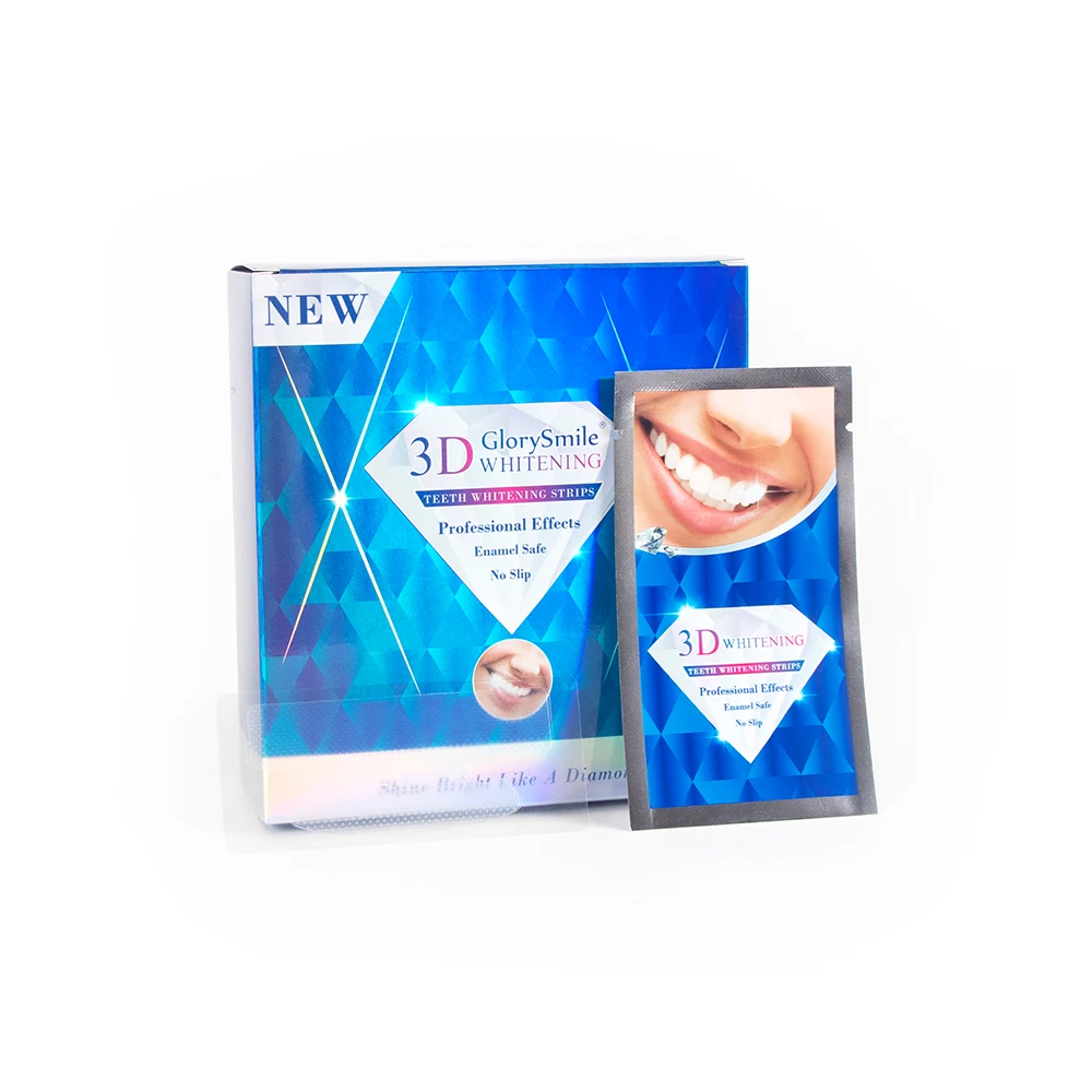 

Wholesale Cheapest 5D Dissolving White Residue Free Peroxide Non Slip Teeth Whitening Strips Private Label