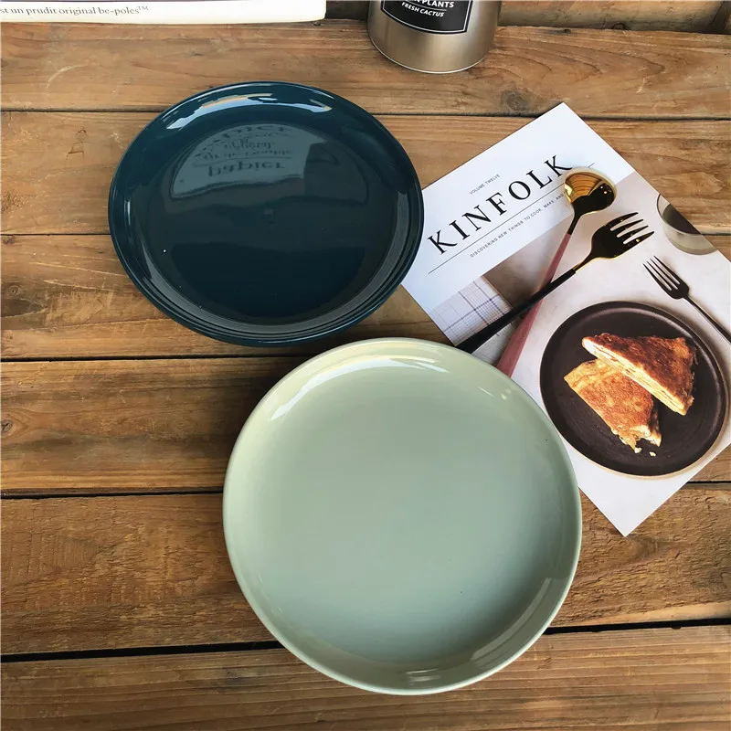 

stock round shaped glazed ceramic dinner plate durable ceramic plate