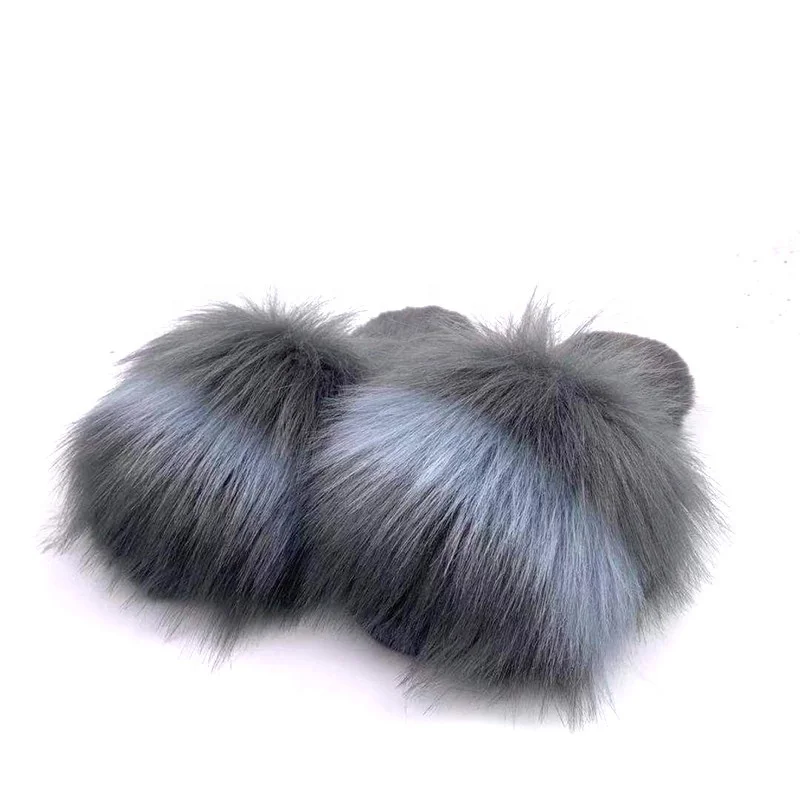 

Fashion Design Winter Furry Fluffy High Plush Women Indoor House Slippers, As the customer's request