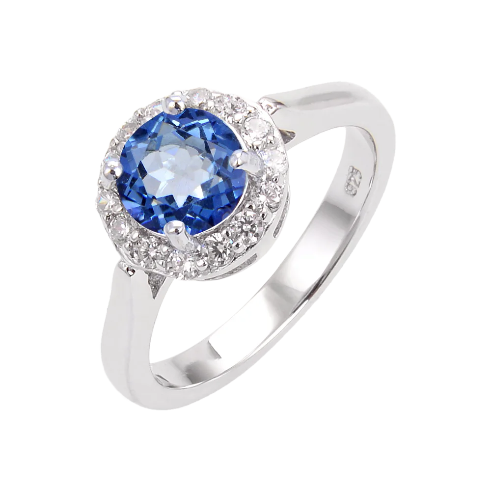 

Abiding Classical Hot Selling Ring 925 Sterling Silver Natural Mystic Quartz Iolite Blue Gemstone Ring Jewellery Women