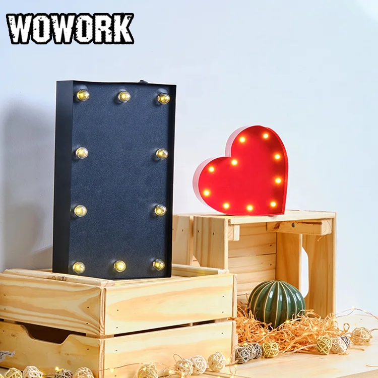 

2024 WOWORK customized 3D lighted up LED chalkboard lighting for office decoration