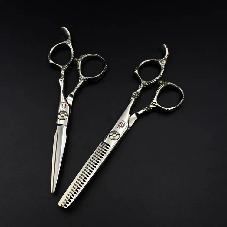 

GONG BEN High quality Japan 440c SUS hair thinning set hairdressing salon cutting scissors parts professional barber shears set, Silver