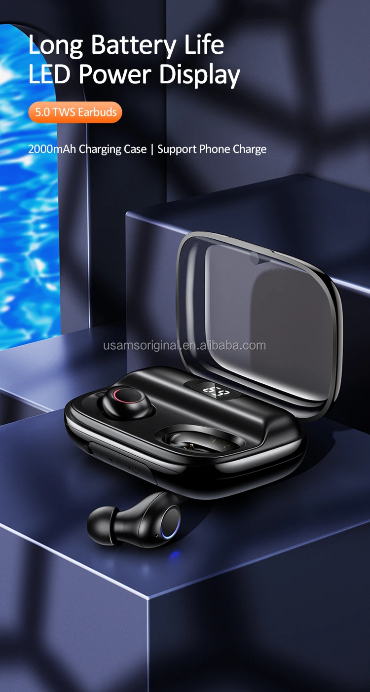 USAMS 2019 Amazon Hot Sell Sport stereo music handsfree TWS True Bluetooth Headphone Earphone Wireless Earbuds - ANKUX.COM