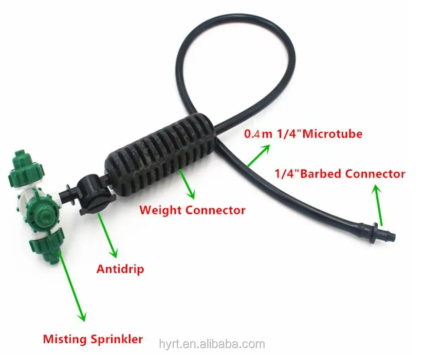 

Hanging Fogger four way Misting Sprinkler Kits With 4/7 mm hose air atomizing Irrigation System, Customized