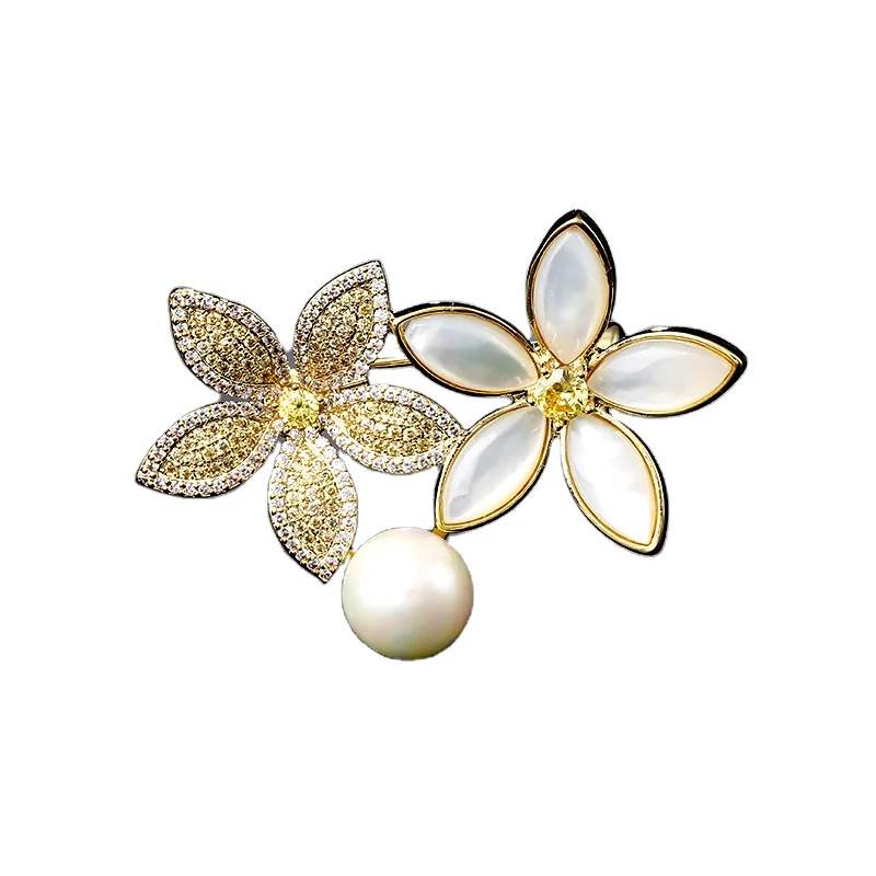

Natural pearl Brooch female accessories fashion flower gilded brooch