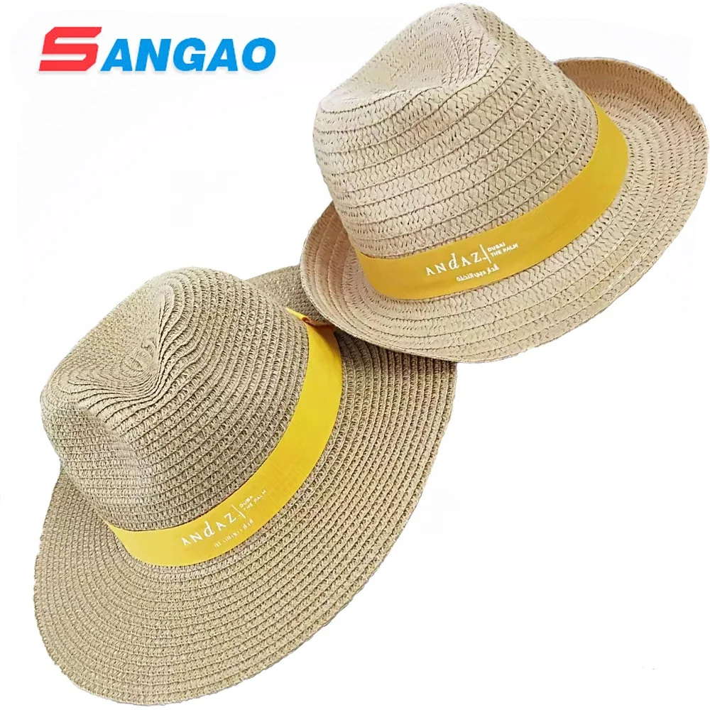 

large cowboy paper straw hat cheap wholesale for woman and man, Natrual straw color