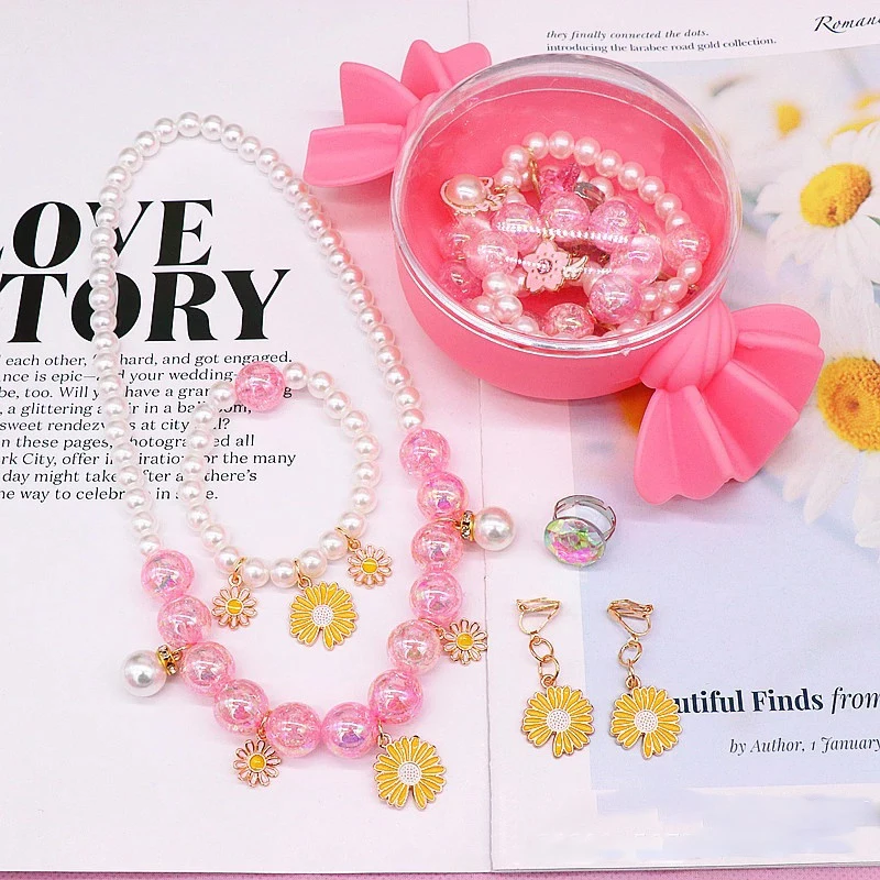 

Factory Wholesale Bead Necklace Set Cute Jewelry Accessories for Kids, Picture shows