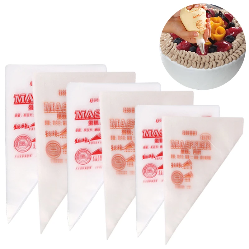 

100Pcs/bag Disposable piping bag Icing Nozzle Fondant Cake Decorating Pastry icing nozzles Small Large Size Cake Tools