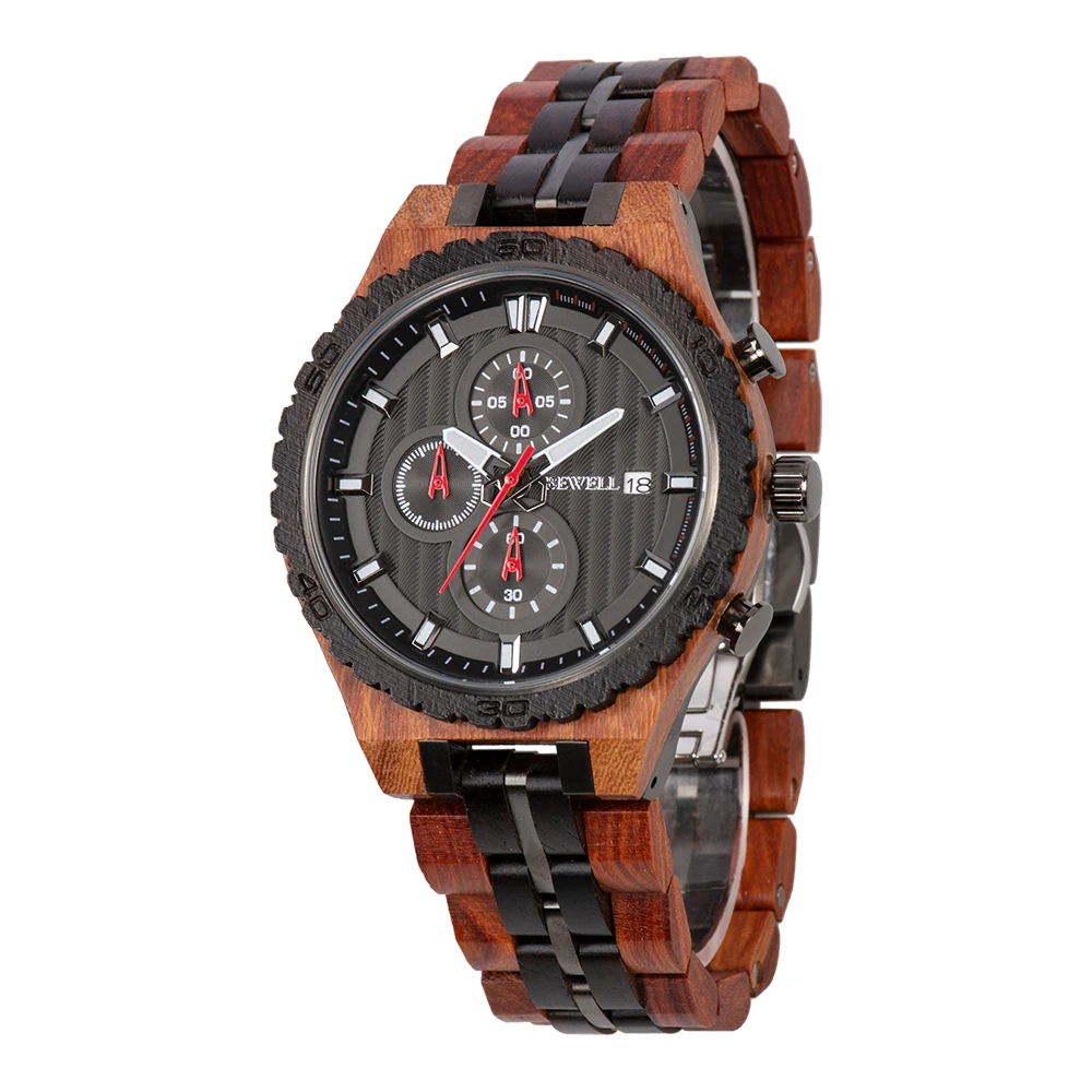 

Hot Selling Water Resistant Wooden Watch for Men Fashionable Red Sandalwood Zebra Watch Men in Quartz Watches Ready to Ship
