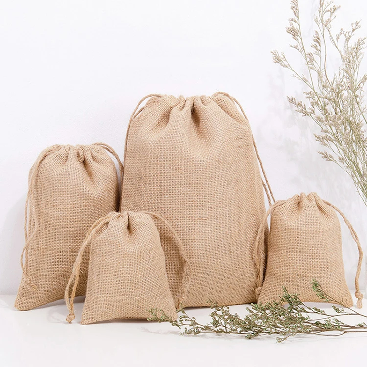 

CG050 2021 Best selling durable using cotton sack canvas sublimation hemp fabric small drawstring gift bags