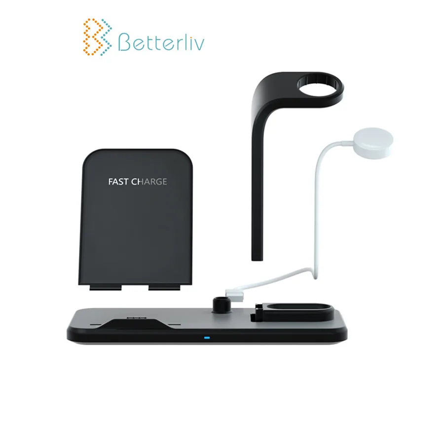 

Oem Qi Wireless Charger Wireless Charging 3 in 1 Fast Wireless Charger For Apple Watch, White, black