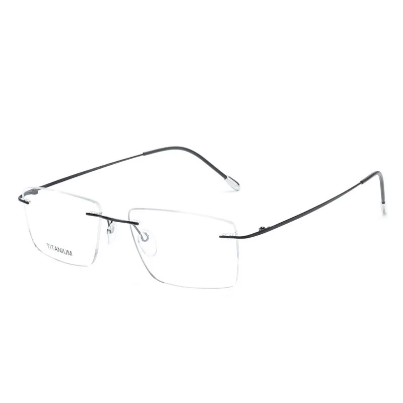 

wholesale fashion pure titanium eyeglasses frames optical frames women men rimless square eye glasses spectacles frames 2021