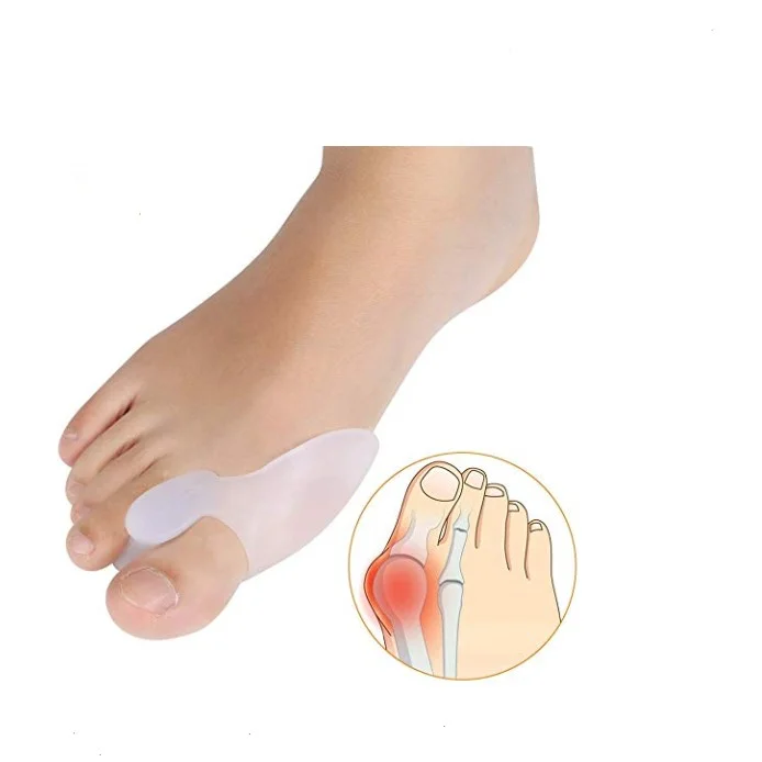 

Wholesale Silicone Big Toe Separator Cushion Straightener Pads Bunion Soft Gel Separators Toe, White, skin