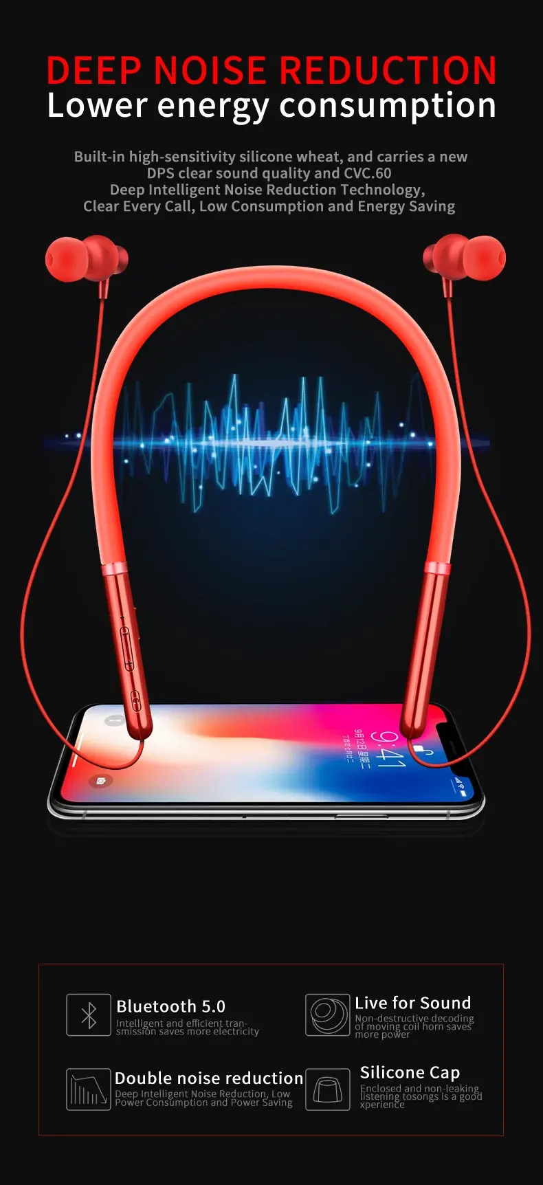High quality wireless bluetooth ear hook TWS sports neckband Bluetooth headset sport earbuds - ANKUX.COM