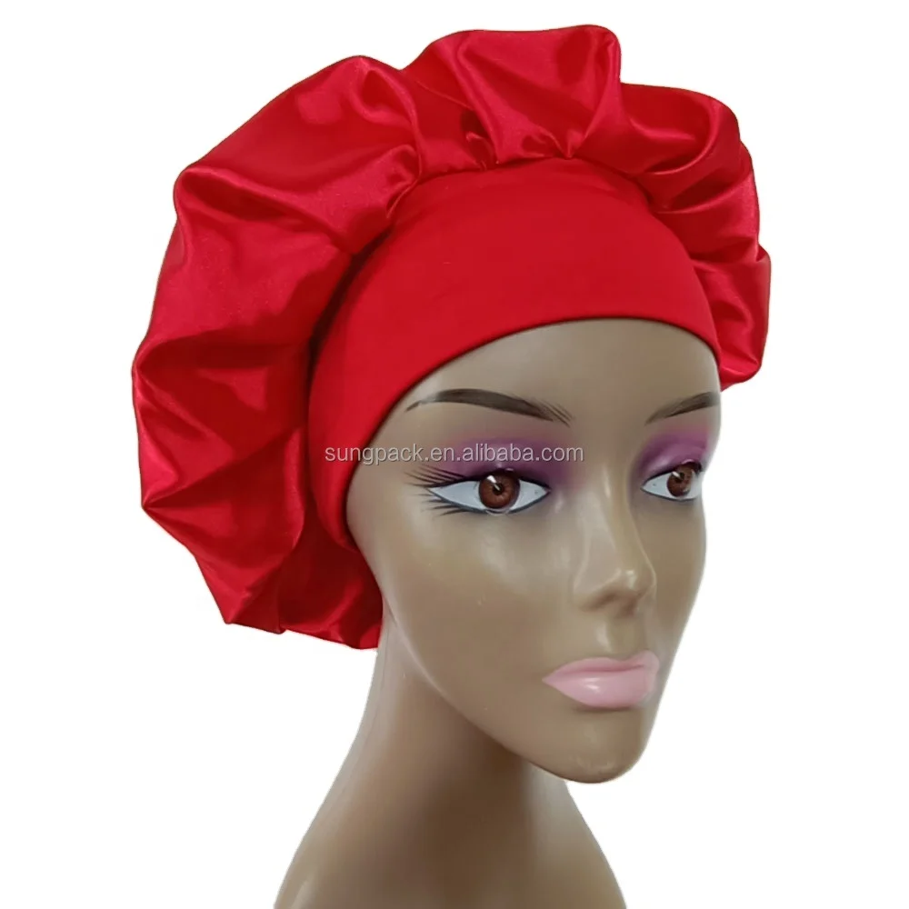 

Women Reusable Waterproof Luxury Adjustable Wide Head Wrap Braids Hair Night Hat Sleep Caps, Customized