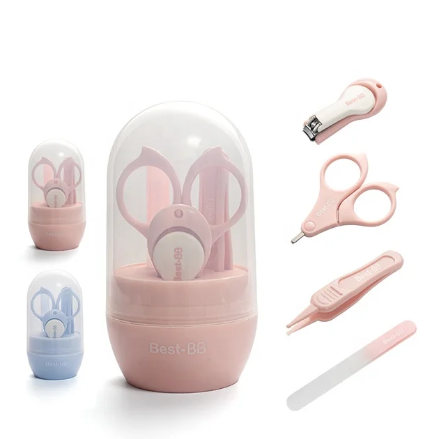 

Eliter Amazon Hot Sell In Stock 4 In 1 Pink Blue Infant Care Safe Use Babi Scissor Set Babi Manicure Kit Baby Manicure Set