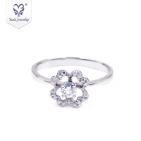 

Yadis simple flower shape jewelry thin 10k pure gold white filled moissanite wedding ring