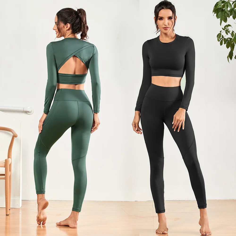 

Seamless Sports Tracksuit Women Gym Two Piece Sets Fitness Suits Outfit Bra Leggings Sportswear Yoga Set, Customized colors