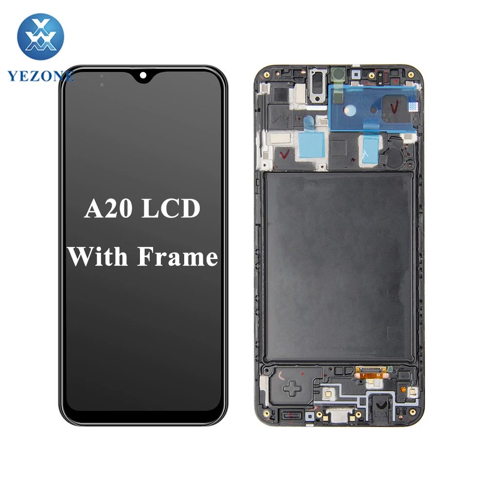 

for samsung A20 LCD for samsung A20 Display original for samsung A20 screen for samsung a20 pantalla a20 lcd with frame, Black white gold