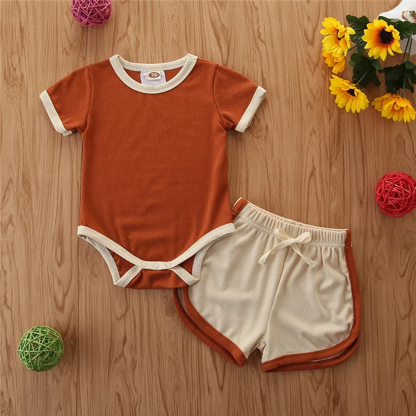 

B52962A 2020 Baby boys summer casual short sleeve rompers with shorts, Shown