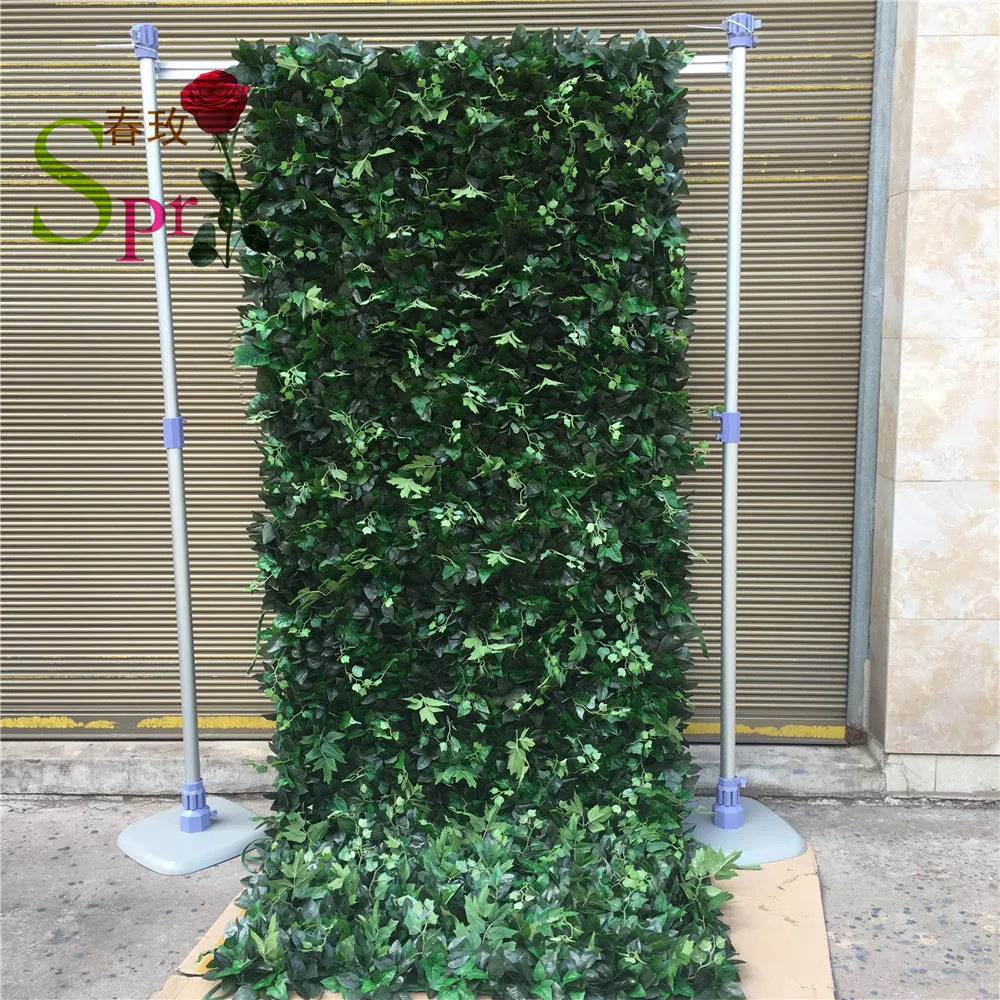 

SPR Low MOQ can make any size Beautiful Wedding Decorative Backdrop roll style Artificial green pant grass Wall, White