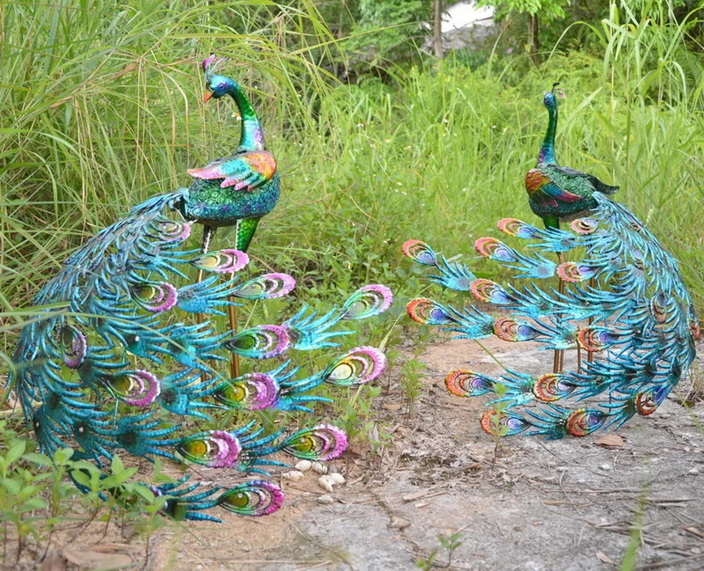 Outdoor Metal Peacock Decoration Garden Ornaments Animals - Buy Garden ...