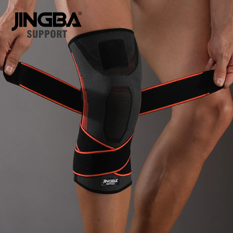 

JINGBA Dropshipping Knee Brace patella Protector For Powerlifting Basketball Volleyball Sports Knee Support strap