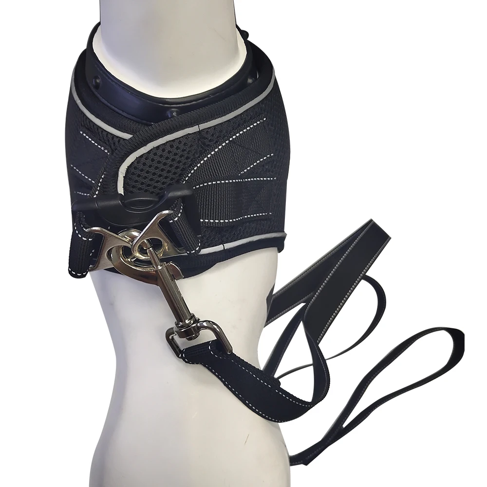 

High Quality Collar Leash Set Durable Nylon Material Pet Traction Rope Chest Straps, Black or customized