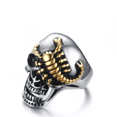 

Punk Skull Ring Stainless Steel Skull Rings Skull Ring for Mens Jewelry Wholesale