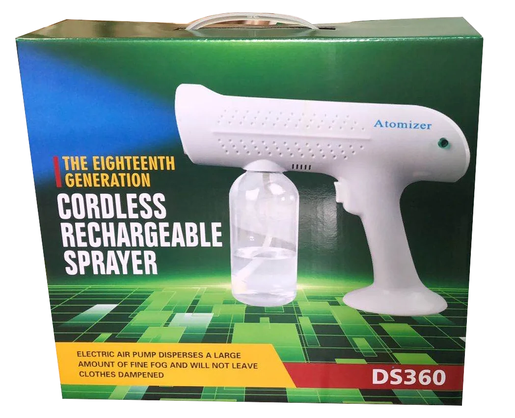 

Electric sprayer DS360 rechargeable factory 2000mah cold fog blue light spray gun battery cold mist fogging machine