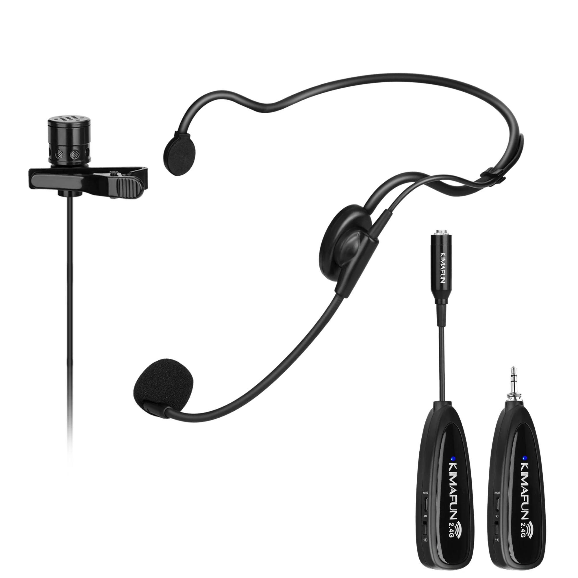 

KIMAFUN G102-3 wired to wireless adapter two in one headset and lavalier lapel microphone professional headset microphone