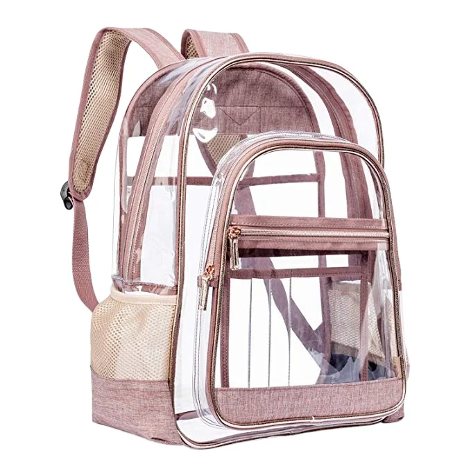 

PVC Clear Backpack Transparent Multi-Pockets School Backpacks