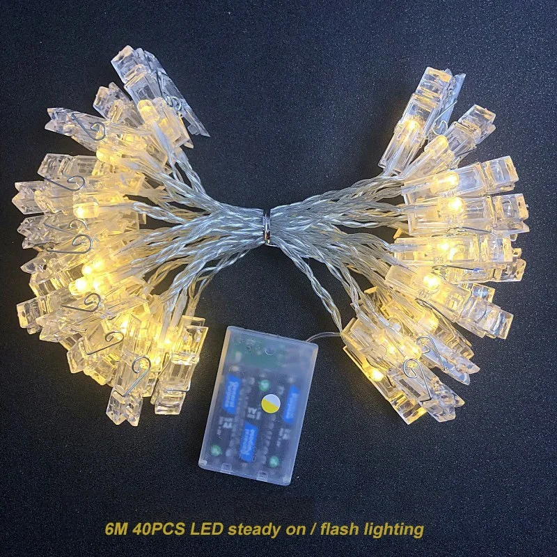 
Waterproof Colored Battery Powered Operated Garland Card Photo Clip Led decorative flash Light 