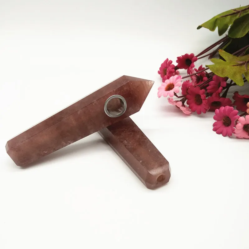 

Supplier Natural Stone Strawberry crystal pipe tobacco pipe, Colorful