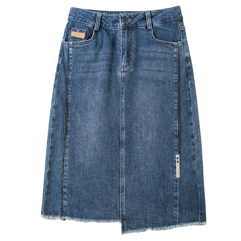 

2020 New Design fashion a line tight denim mid length ladies women skirt
