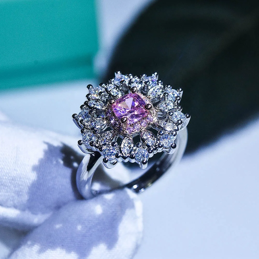 

New Fashion Style Colorful Cubic Zircon Engagement Rings For Women Luxury Rings Party Gifts