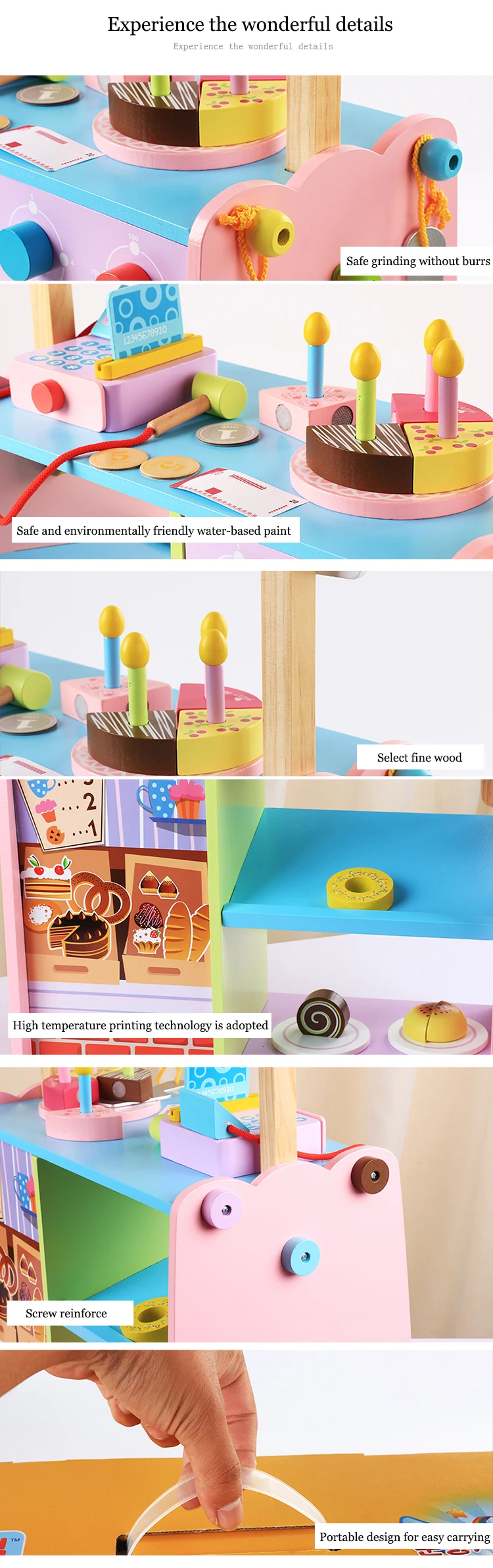 Sıcak Amazon Pretend Mini Market Yazarkasa Rol Oynamak Seti Fast Food
