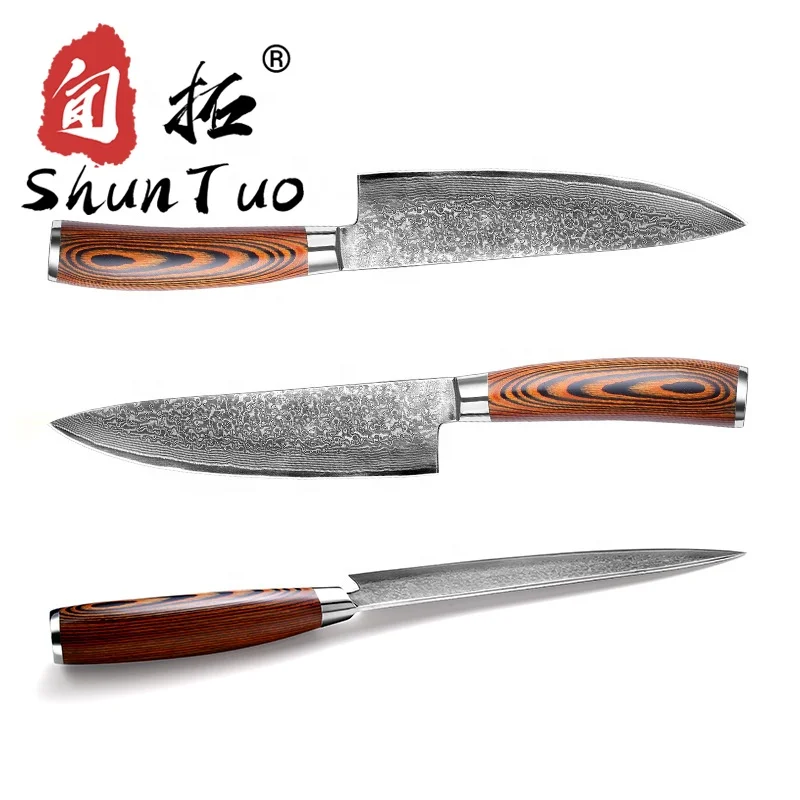 

8 inch wood handle steel cuchillos de chef de cocina japoneses steakmesser damast damascus knife