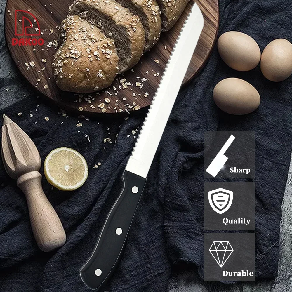 

Kitchen POM Handle Classic Design Serrated 8" Bread Knife