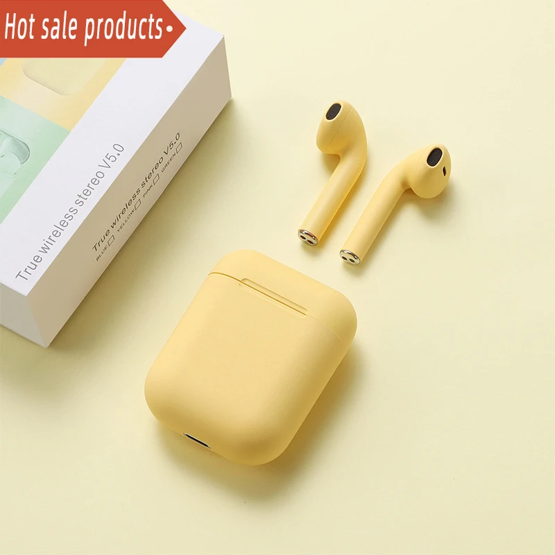 

2021 New Style With Mic Macaron Inpods 12 Wireless Headset Earbud Touch With Charging Case Inpods12 Wireless