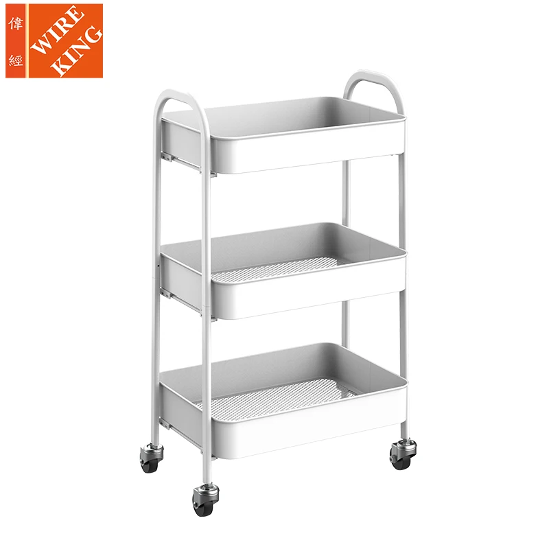 

No Screw to Instal Multi-layer Fruit Vegetable Collapsible Storage Racks Stainless Steel 3-tier Kitchen Storage Shelf / Rack, Customized