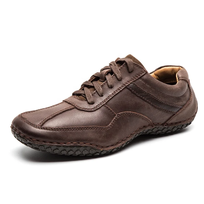 

casual way in elegan design genuine leather lace up New model men casual shoes 2019, Black and brown or customized