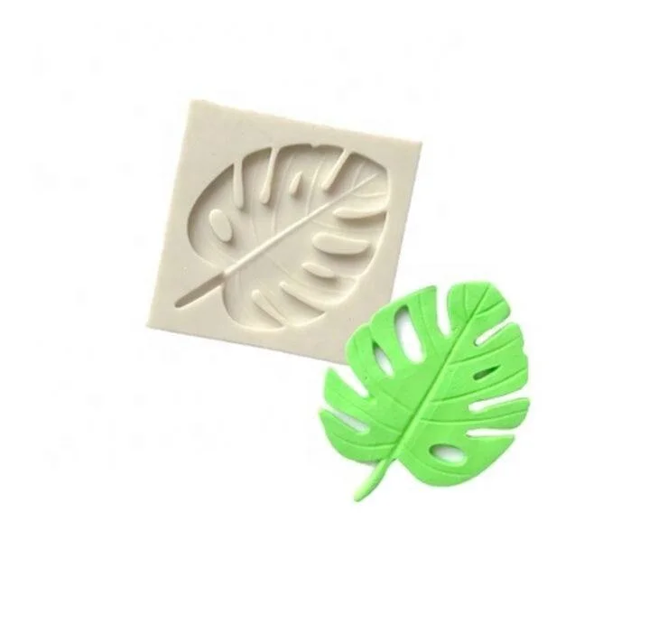 

New Leaf Shape 3D Silicone Monstera Palm Fern Mold Turtle Leaf Fondant Cake Decorating Tools Cupcake Sugarcraft Chocolate Molds, As shown