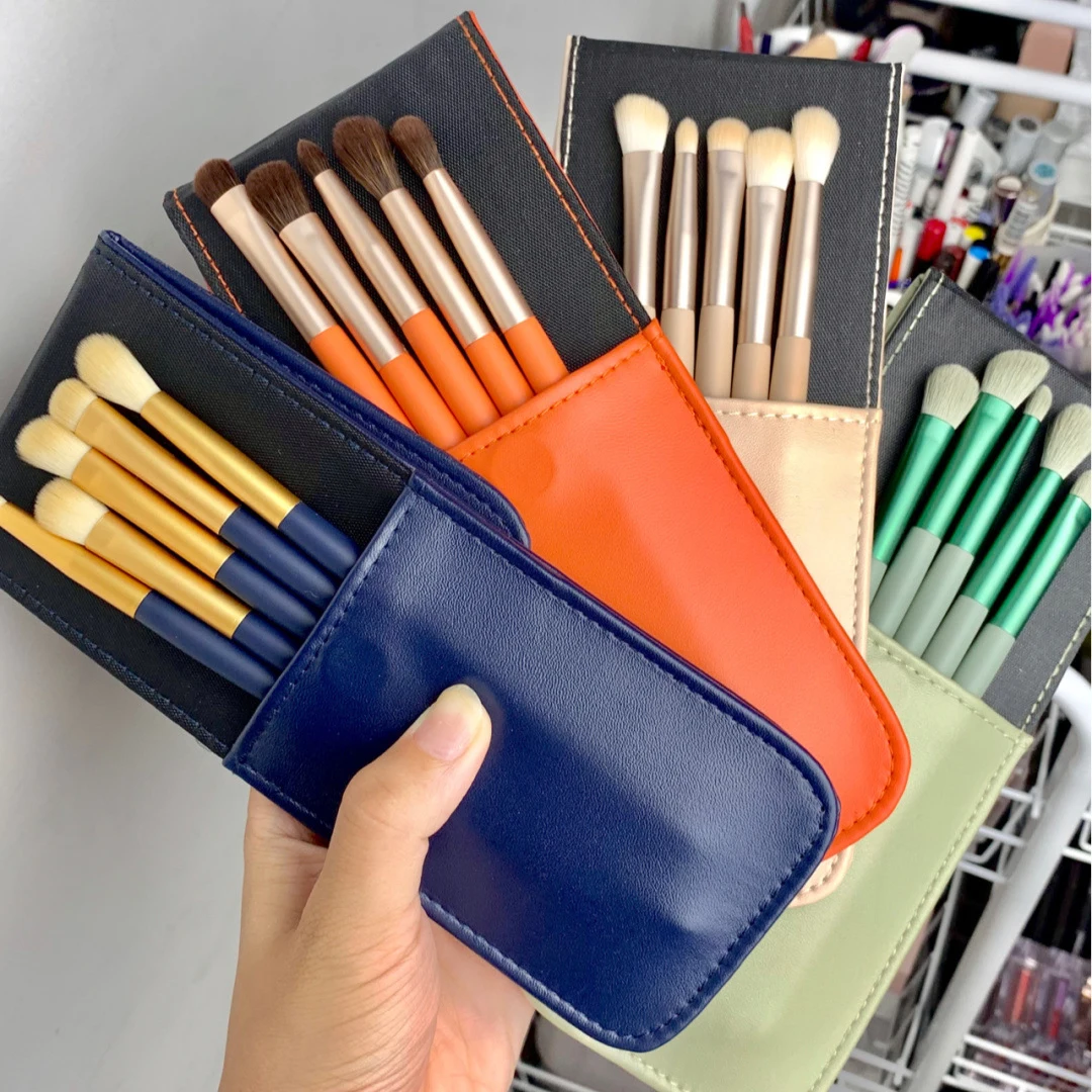 

Forsense 5 Pcs Portable Travel Eyeshadow Private Label Makeup Brush Set Daily Eco Friendly Wood Vegan Makeup Brushes With Bag