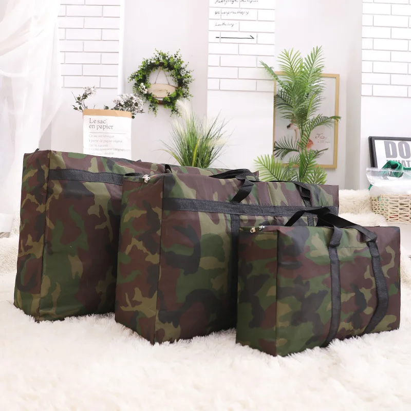 

TB144 Extra large thicken camouflage blanket packing moving handbags large travel storage luggage bags