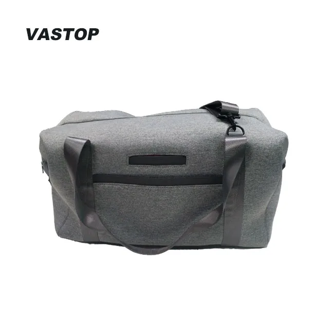 

Foldable Gray Large Travel Luggage Duffle Bag Overnight Shoulder Gym Workout Neoprene Duffle Tote Bag, Black, gray custom