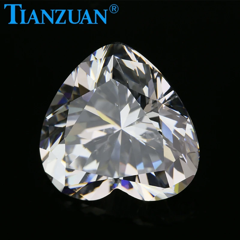 

6A heart shape Cubic Zirconia white color Synthetic Diamond machine cutting for wholesale CZ stone