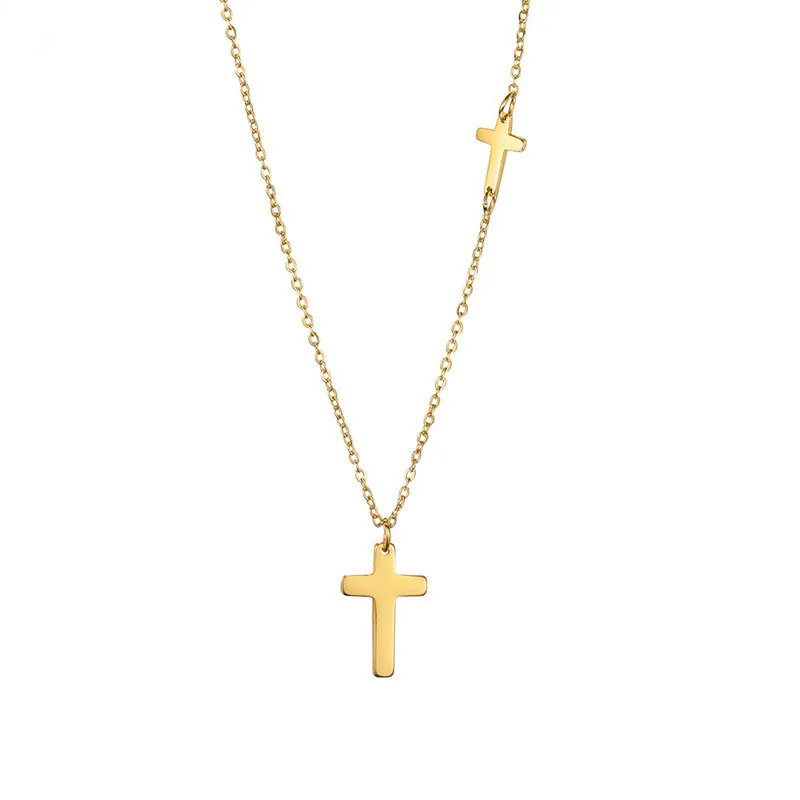 

Christmas Religious Cross Link Stainless Steel Girls Necklace