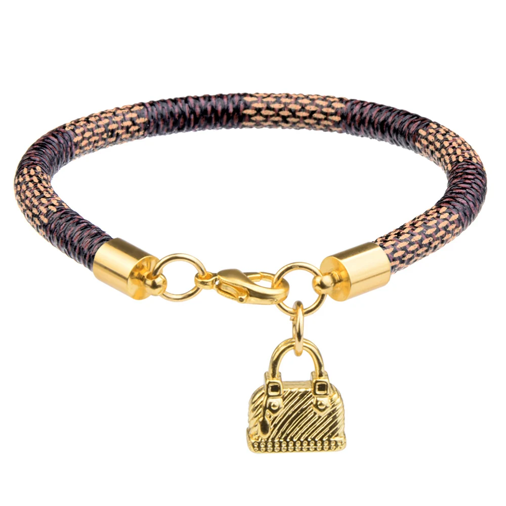 

Explosion Models Gold Plated Handbag Charm Snakeskin Leather Bracelets