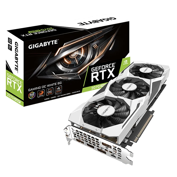 

GIGABYTE NVIDIA GeForce RTX 2070 SUPER GAMING OC WHITE 8G WINDFORCE 3X Graphics Card Cooling System with Alternate Spinning Fans